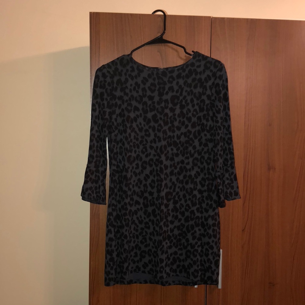 Leopard Print Bell Sleeve Dress